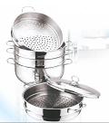Vinod 5-Tier Stainless Steel Steam Cooker Manti Momos Steamer w/Lid, 10"